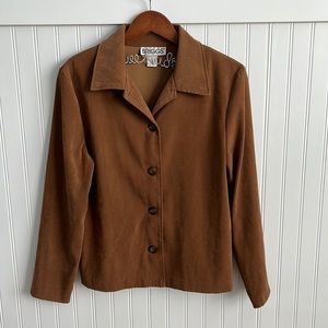 vintage BRIGGS solid brown button-up blouse [0114]